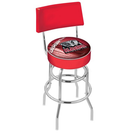 Holland Bar Stool Co 25" Chrome 2-Ring Alabama Swivel Bar Stool, Back L7C425AL-Ele-D2
